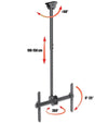 Supporto Telescopico Lungo a Soffitto per TV LED LCD 37-70''