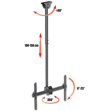 Supporto Telescopico Lungo a Soffitto per TV LED LCD 37-70''