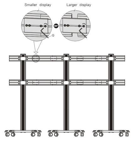 Supporto a Pavimento per 6 TV LCD/LED 22-55'' per Video Wall