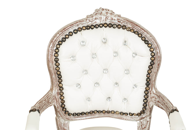 Biscottini Poltrona bambino Luigi XVI Biscottini legno faggio intaglio foglia argento