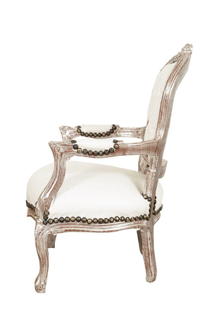 Biscottini Poltrona bambino Luigi XVI Biscottini legno faggio intaglio foglia argento