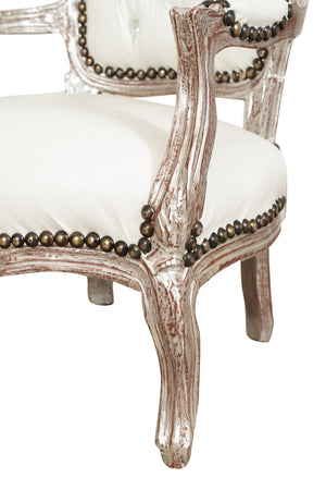 Biscottini Poltrona bambino Luigi XVI Biscottini legno faggio intaglio foglia argento