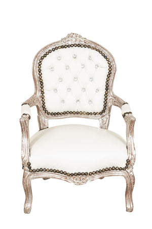 Biscottini Poltrona bambino Luigi XVI Biscottini legno faggio intaglio foglia argento