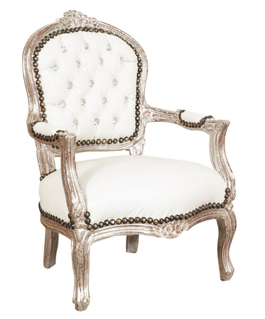 Biscottini Poltrona bambino Luigi XVI Biscottini legno faggio intaglio foglia argento