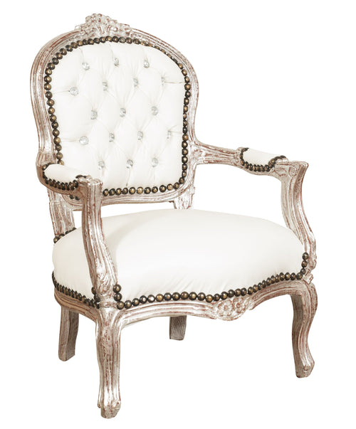 Biscottini Poltrona bambino Luigi XVI Biscottini legno faggio intaglio foglia argento