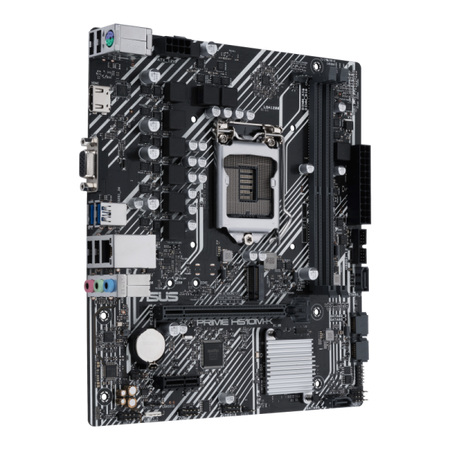 Scheda madre Asus PRIME H510M-K - Supporto processori Intel Socket 1200 10a/11a Gen Intel Core, Pentium Gold and Celeron - Ram 2x DDR4 2933/2133 Mhz - Vga, Hdmi - 6x Usb3.2 / 2x Usb2.0 - GLan -