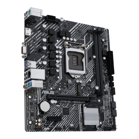 Scheda madre Asus PRIME H510M-K - Supporto processori Intel Socket 1200 10a/11a Gen Intel Core, Pentium Gold and Celeron - Ram 2x DDR4 2933/2133 Mhz - Vga, Hdmi - 6x Usb3.2 / 2x Usb2.0 - GLan -