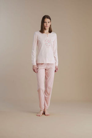 Pigiama donna manica lunga 100% cotone – Noi di notte 9019