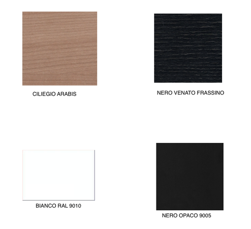 Scrivania direzionale con mobile di servizio portante e gambe metalliche cm. 195/225x170x74h
