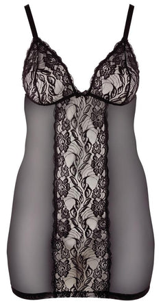 Curvy - Babydoll sensuale Nero Pizzo