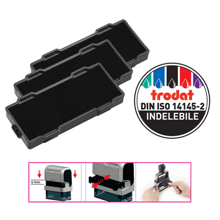 Blister Da 3 Tamponi 6/9512 Nero Trodat