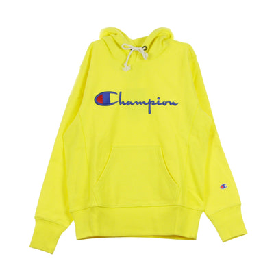 CHAMPION Felpa Cappuccio Uomo Hooded Sweatshirt Yellow da uomo