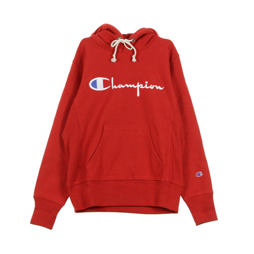 CHAMPION Felpa Cappuccio Uomo Hooded Sweatshirt Red da uomo