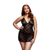 Curvy - BACI - Babydoll Nero Pizzo