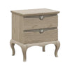 MOBILI 2G - COMODINO 2 CASSETTI MODERNO IN LEGNO FRASSINO GRIGIO 54x39x60