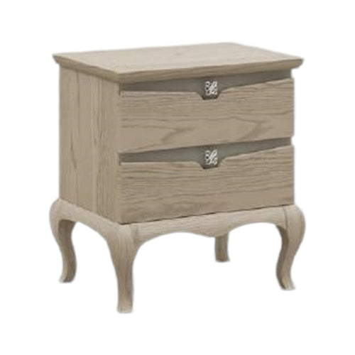MOBILI 2G - COMODINO 2 CASSETTI MODERNO IN LEGNO FRASSINO GRIGIO 54x39x60