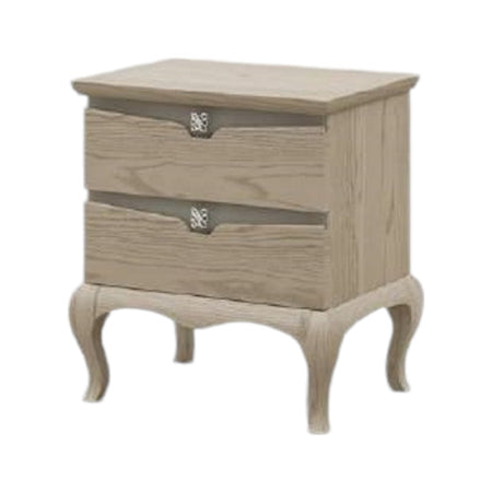 MOBILI 2G - COMODINO 2 CASSETTI MODERNO IN LEGNO FRASSINO GRIGIO 54x39x60