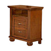 MOBILI 2G - Comodino classico 2 cassetti In Legno tinta noce 57x35x60
