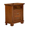 MOBILI 2G - Comodino classico 2 cassetti In Legno tinta noce 57x35x60