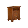 MOBILI 2G - Comodino classico 2 cassetti In Legno tinta noce 57x35x60