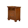 MOBILI 2G - Comodino classico 2 cassetti In Legno tinta noce 57x35x60