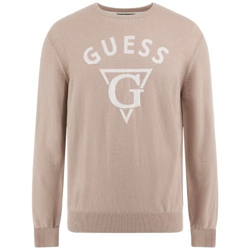 Guess pullover beige logo jacquard Edgar M4BR06 Z3H82 G1DH Maglieria Guess