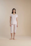 Pigiama donna mezza manica pinocchietto 100% cotone – Noi di notte 9041