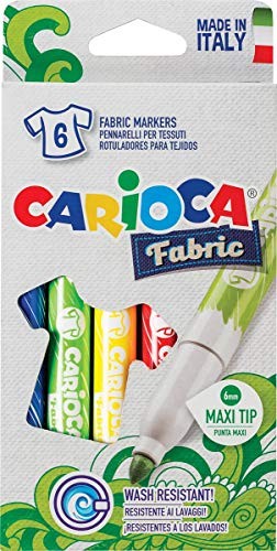 Carioca, pennarelli per tessuti punta maxi, 6 pz
