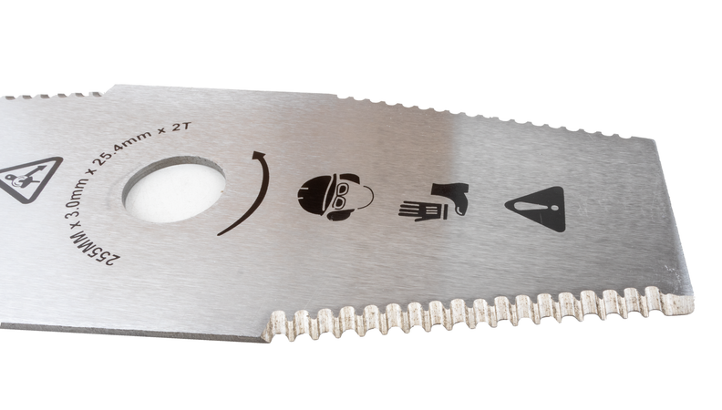 Disco decespugliatore a 2 denti seghettati 255mm