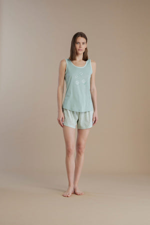 Pigiama donna spalla lagra100% cotone – Noi di notte 9050
