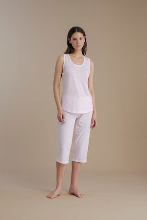 Pigiama donna spalla larga pinocchietto 100% cotone – Noi di notte 9051