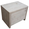 MOBILI 2G - COMODINO CORTINA 2 CASSETTI LEGNO GRIGIO DI ABETE 55X40X45
