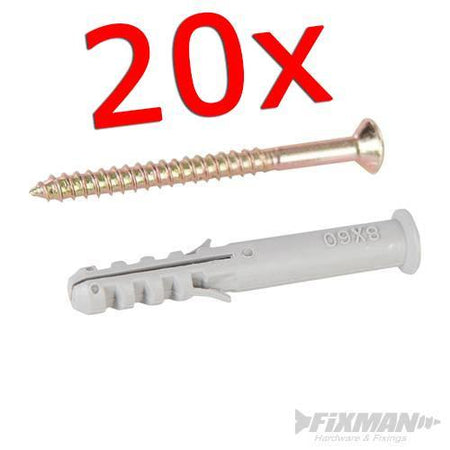 Tasselli in nylon per il fissaggio offerta 20 p.zi Fixman
