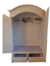 MOBILI 2G - Armadio shabby 2 porte legno bianco anticato filo arancione 125x61x200