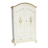 Armadio shabby 2 porte legno bianco anticato filo verde 125x61x200