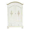Armadio shabby 2 porte legno bianco anticato filo verde 125x61x200