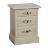MOBILI 2G - Comodino 3 cassetti legno shabby bianco anticato decori 50x38x65
