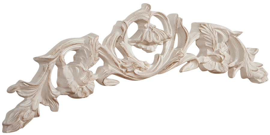 Biscottini Sopraporta in legno finitura bianco anticato L75xPR5,5xH24 cm Made in Italy