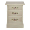 MOBILI 2G - Comodino 3 cassetti legno shabby bianco anticato decori 50x38x65