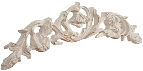 Biscottini Sopraporta Biscottini legno bianco anticato Fregio Decorazione 75x5,5x24 Made