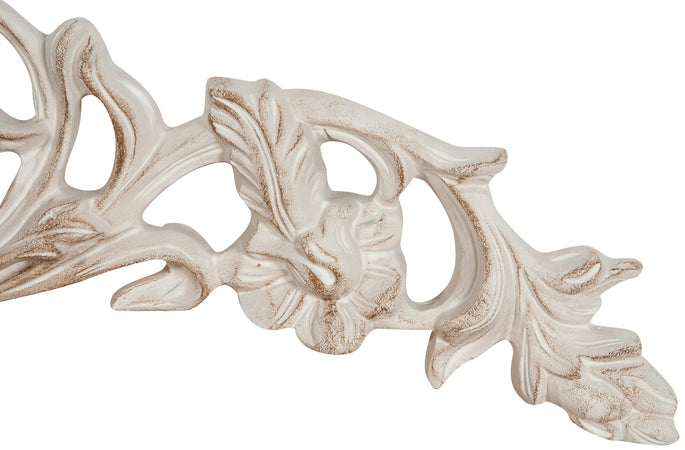 Biscottini Sopraporta in legno finitura bianco anticato L75xPR5,5xH24 cm Made in Italy