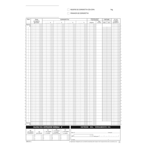 Blocco Registro Corrispettivi 12/12Autor. 29,7X21,5Cm Du168512C00 Data Ufficio