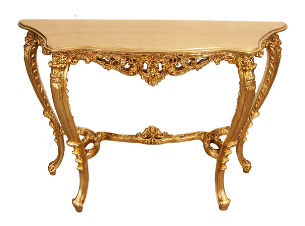 Biscottini Consolle Arredo Ingresso Biscottini Legno Foglia Oro Anticati 115x33x87 Italia