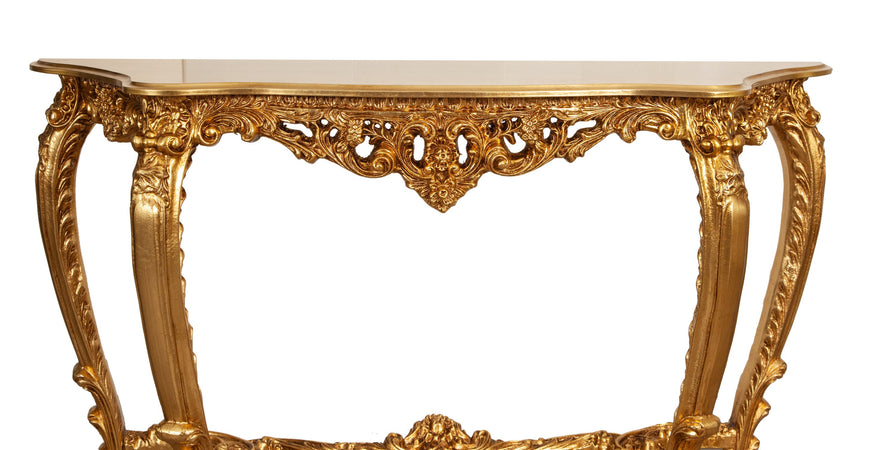 Biscottini Consolle Arredo Ingresso Biscottini Legno Foglia Oro Anticati 115x33x87 Italia