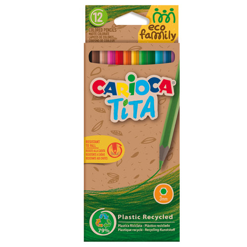 Scatola 12 Matite Tita Eco Family Colori Assortiti Carioca