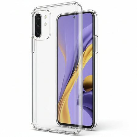 cover galaxy a42 trasparenterigida con bordi in gomma per  un’elevata protezione dello smartphone.