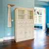 MOBILI 2G - Dispensa 4 porte 5 cassetti legno avorio anticato decori shabby 120x41x187