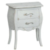 MOBILI 2G - Comodino 2 cassetti bombato legno shabby bianco consumato 50x30x60