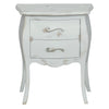 MOBILI 2G - Comodino 2 cassetti bombato legno shabby bianco consumato 50x30x60