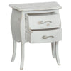 MOBILI 2G - Comodino 2 cassetti bombato legno shabby bianco consumato 50x30x60